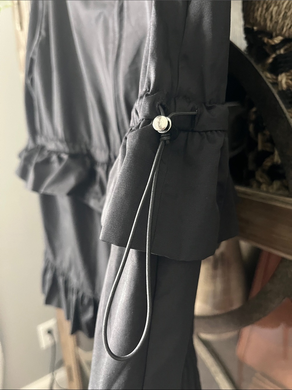 Halogen Black Ruffle-Trim Utility Jacket - Picture 10 of 11